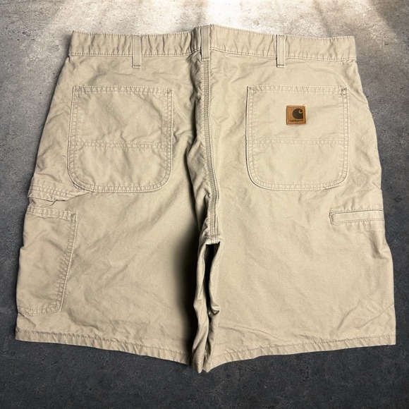Carhartt Other - Carhartt Canvas Carpenter Shorts Tan Khaki Baggy Skater Vintage Size 38